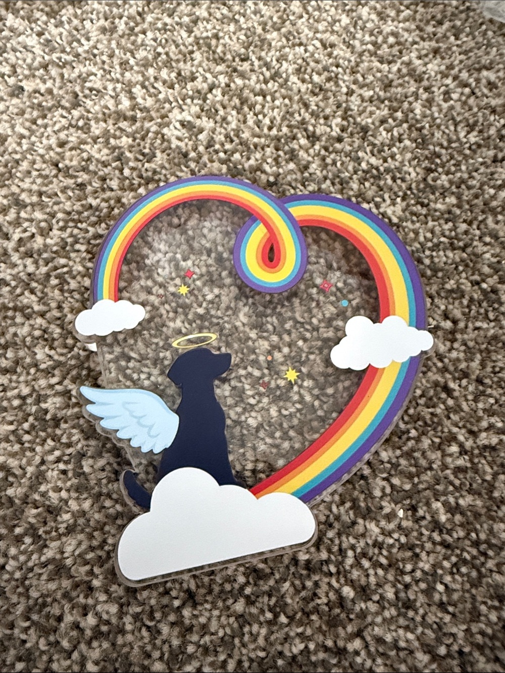 Navy Angel Dog Rainbow Heart Memorial